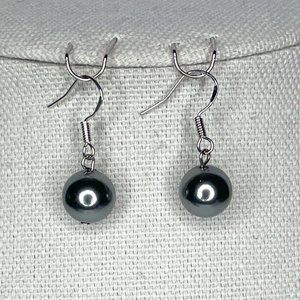 Imitation Silver Pearl and 925 Sterling Silver Drop Earrings